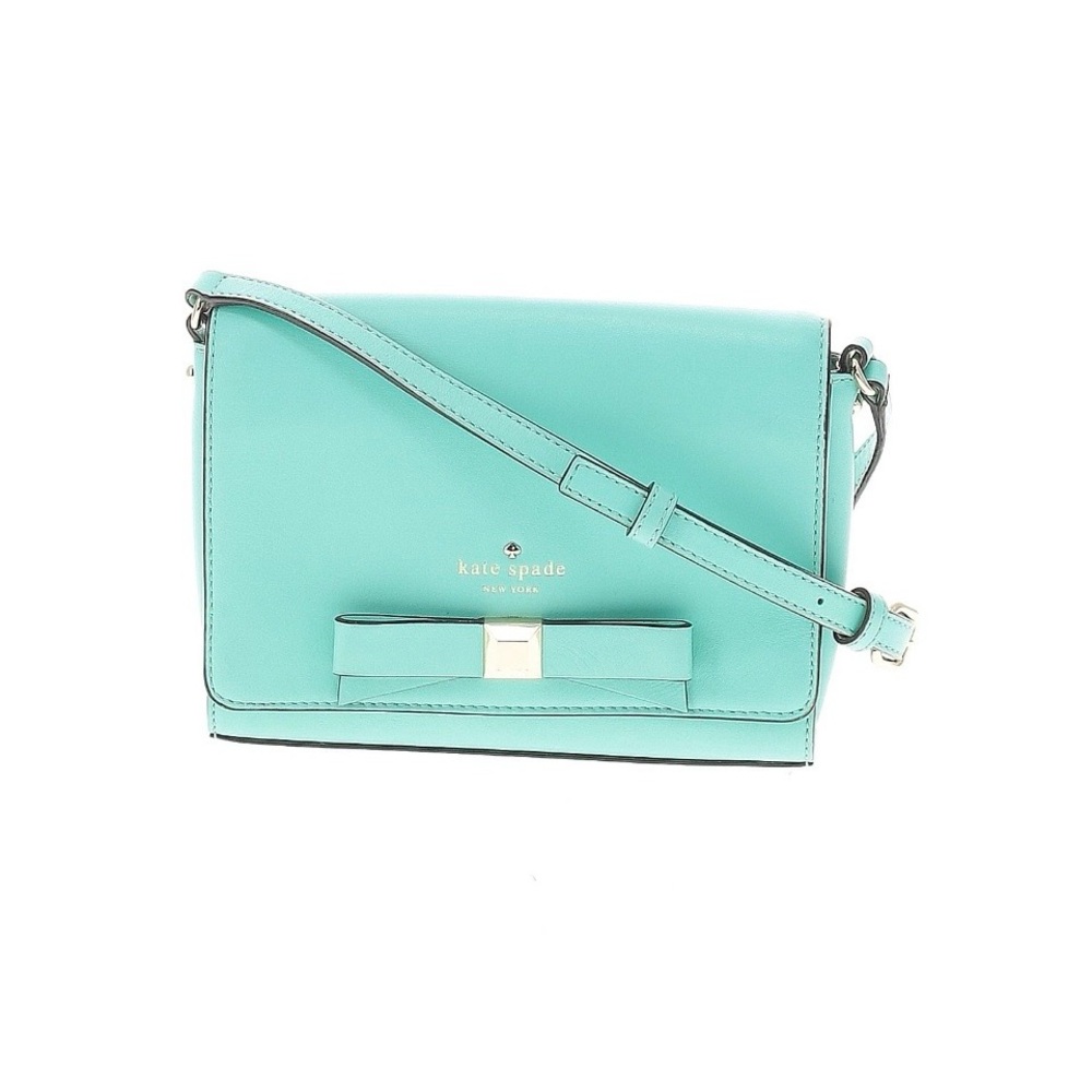 Kate Spade Beautiful Tiffany Blue Crossbody Bag with Bow Accent